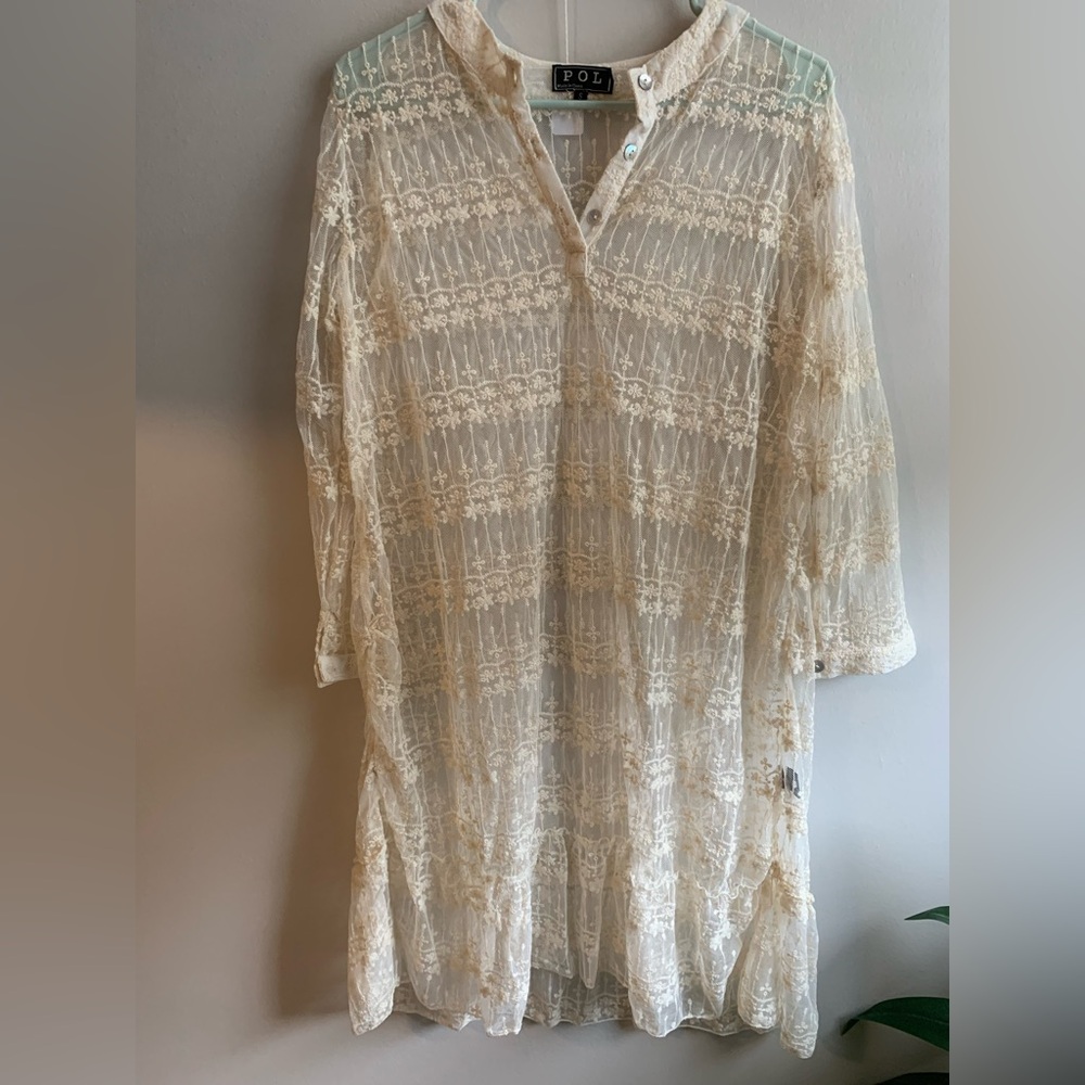 20. NWOT POL Cream Lace Tunic Dress
